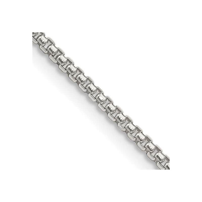 Curata 925 Sterling Silver 1.75mm Round Box Chain Necklace (Lobster)