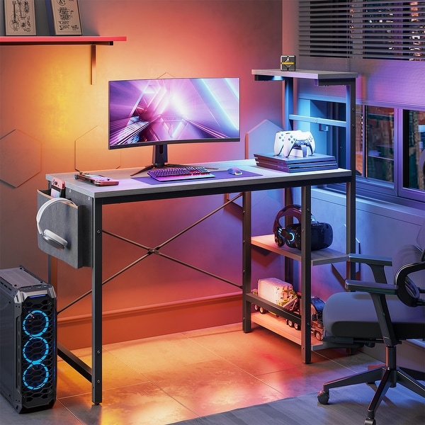 Computer Desk Home Office Desk with LED Adjustable Shelves On Sale Bed Bath Beyond 36983828