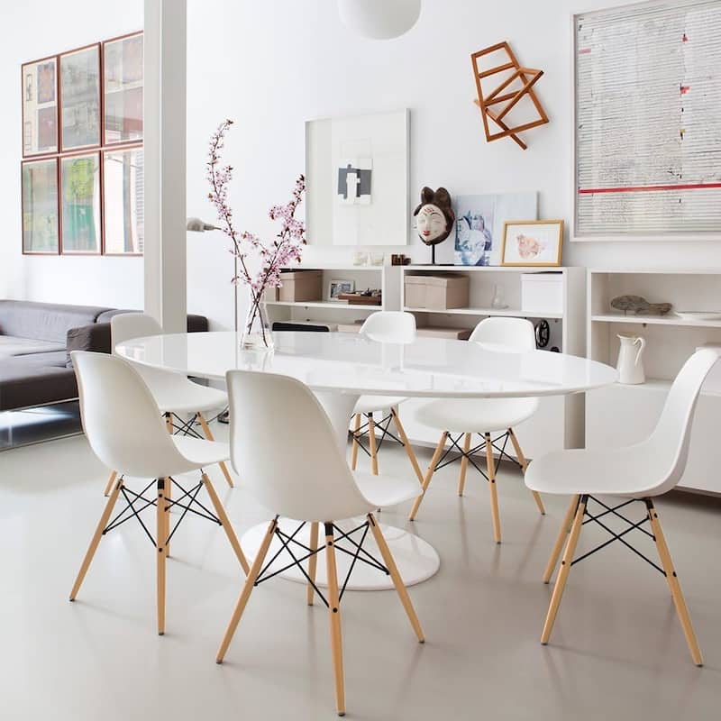 4PCS Dining Chairs,Modern Shell Lounge Plastic Kitchen,Side Chairs