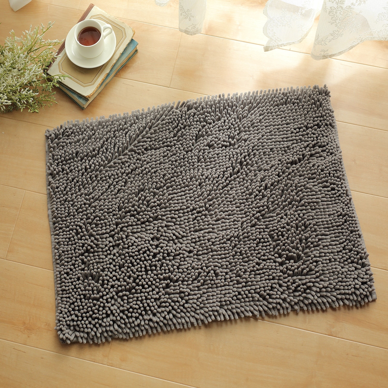 Totti Havana Dark Gray Microfiber Chenille 20" x 30" Bathroom Mat