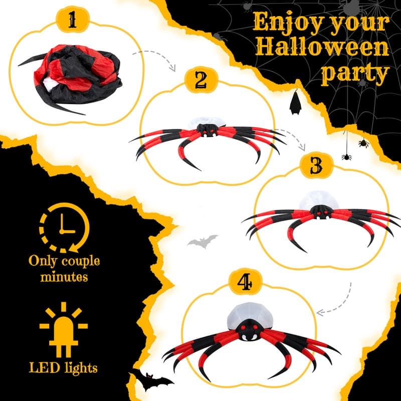 11.8 FT Halloween Inflatable Spider Outdoor Decorations