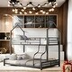preview thumbnail 1 of 10, Detachable Design House Shape Bunk Metal Bed Black