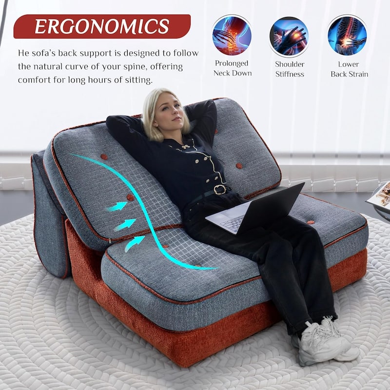 WOWMAX 3 in 1 Convertible Sleeper Sofa Bed 71"*48" Futon Sofa Bed Folding Couch, Ideal for Small Spaces, Living Room