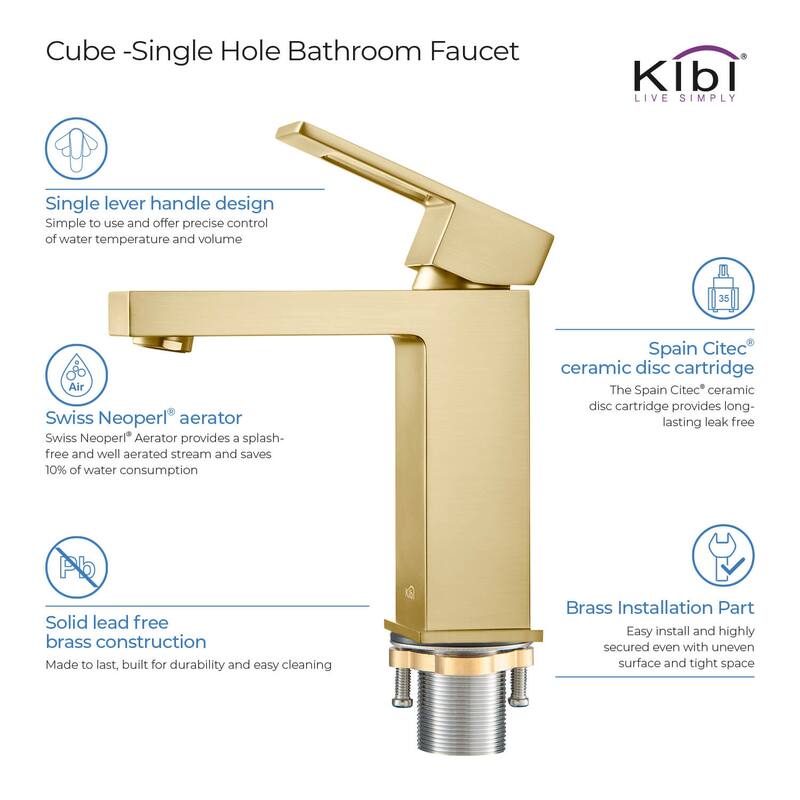 Single-handle Bathroom Vanity Sink Faucet w/ Water Hose