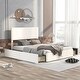 preview thumbnail 13 of 22, Modern & Simple Style Queen Size Upholstery Wood Platform Bed with Four Drawers,Adjustable Headboard Beige