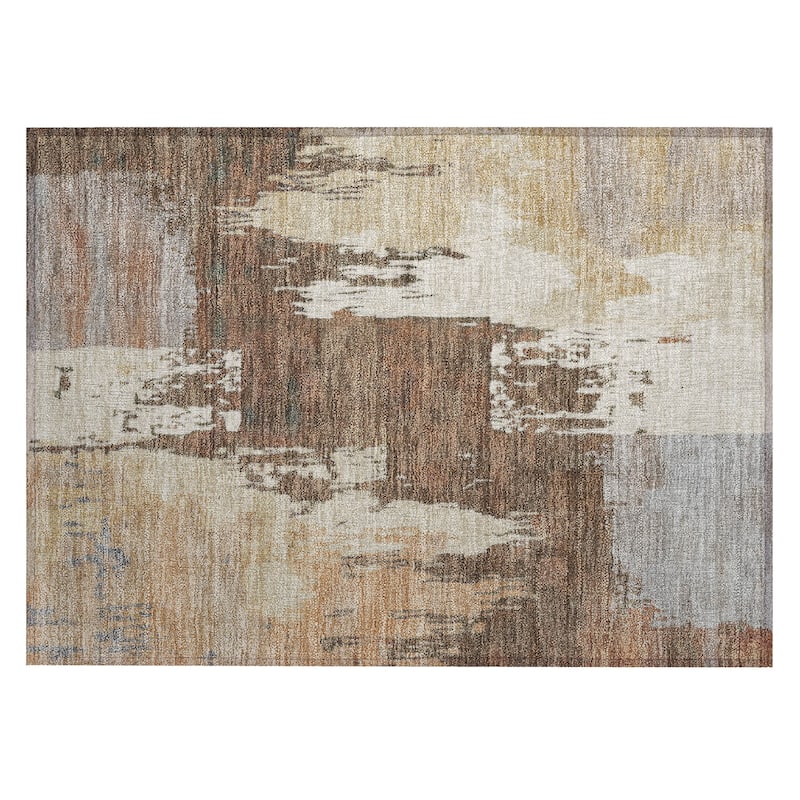 Machine Washable Indoor/ Outdoor Contemporary Fusion Chantille Rug