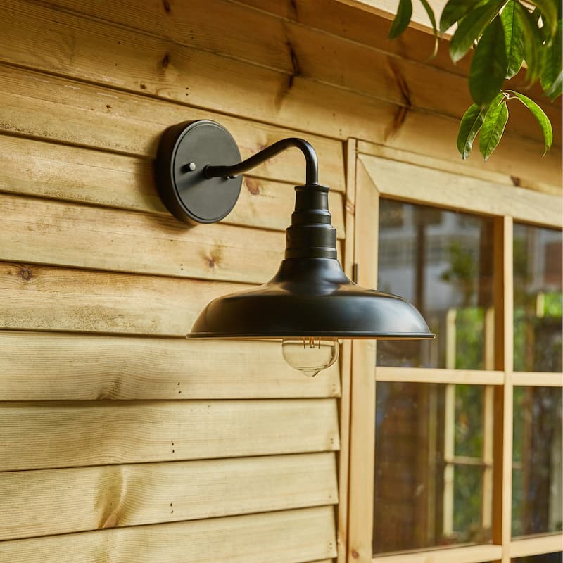 2PK-1-Light Outdoor Wall Sconces Gooseneck Light Fixture - 11.02"x12.76"x10.17"