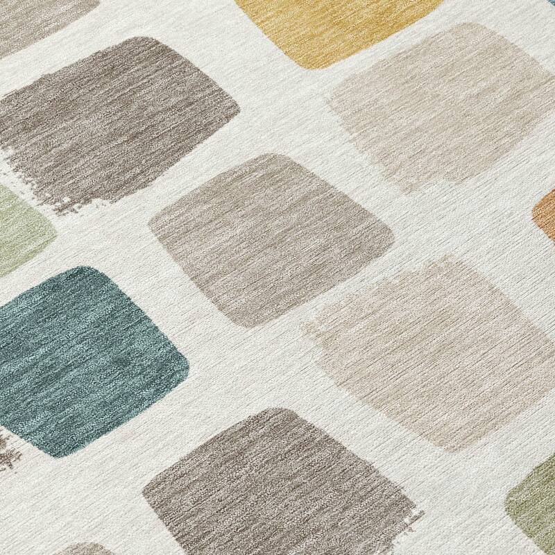 Machine Washable Indoor/ Outdoor Casual Hoppy Chantille Rug