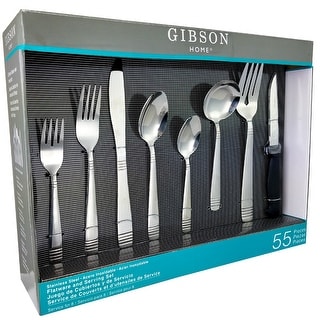 Palmdale Plus 55 Piece Stainless Steel Service For 8 Silverware Set