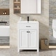 preview thumbnail 125 of 143, Modern Bathroom Vanity with Sink & Faucet Storage Cabinet Set 24" - White