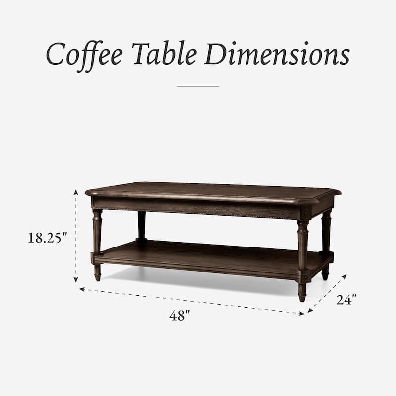 Maven Lane Pullman Traditional Rectangular Wooden Coffee Table