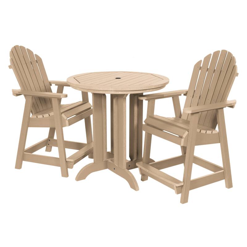Highwood Commercial 3-Piece Adirondack 36" Bistro Counter Height Dining Set