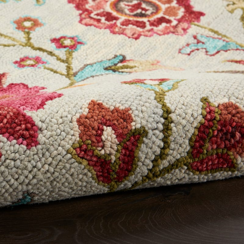 Nourison Bahari Hand-Tufted Botanical Wool Area Rug