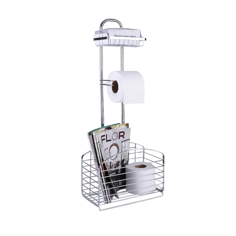 Bath Bliss Harbor Collection Adjustable Bathroom Organizer in Chrome - 11.75"x 5.75"x 29.8"