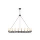 preview thumbnail 45 of 71, The Gray Barn Liam 48-inch Round Wagon Wheel 24-light Chandelier Matte(Black+Nickel)