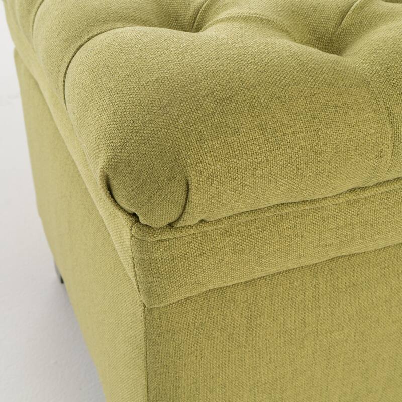 Storage Ottoman, 50" Upholstered End of Bed Bench with Safety Hinge, Large Entryway Bench, Foot Rest Stool for Living Room