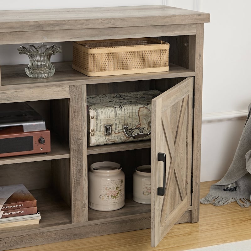 Farmhouse Barn Door TV Media Stand Modern Entertainment Console