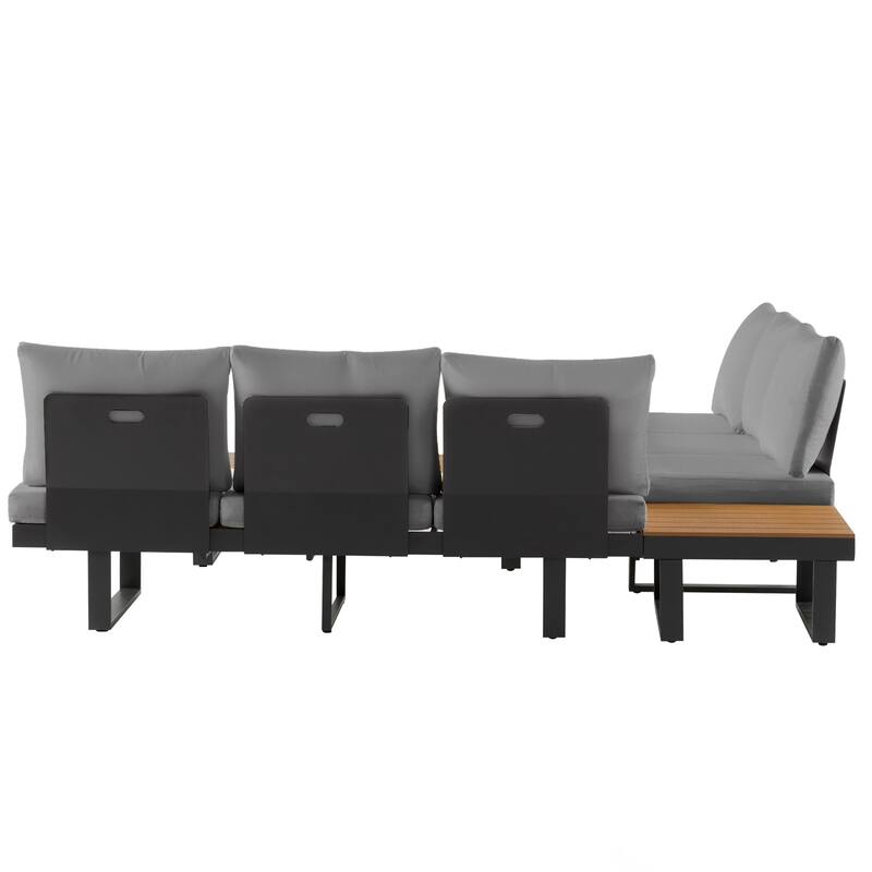 Outdoor Sectional Sofa Set Patio Conversation Set Patio Seating Group Outdoor Daybed with Adjustable Reclining Seats