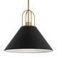 preview thumbnail 2 of 7, Hunter Carrington Isle Black / Luxe Gold Pendant - Island, Dining Room, Foyer, Bedroom - Casual, Transitional, Cone - Designer!
