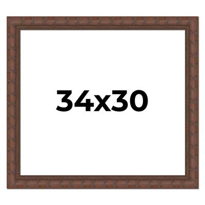34x30 Frame Pewter Solid Wood Picture Frame Width 1.625 Inches | Interior Frame Depth 0.6875 Inches