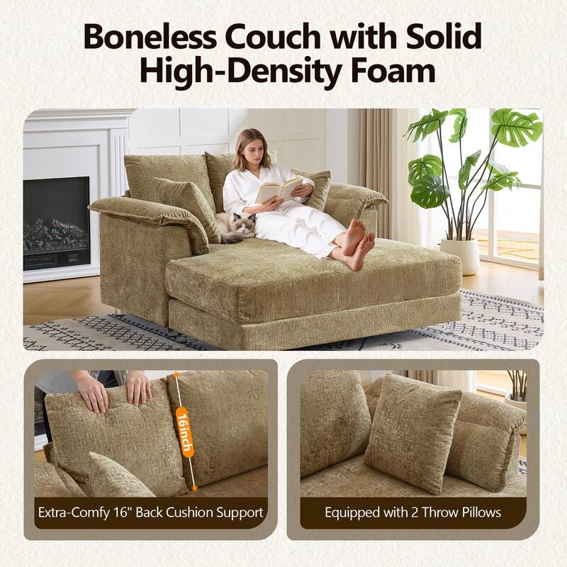 Upholstered Sleeper Sofa Bed Chaise Lounge Chair