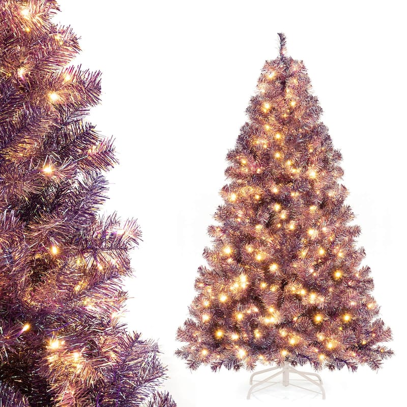 Costway 6.5 FT/7.5 FT Artificial Xmas Tree with 250/550 White LED - See Details