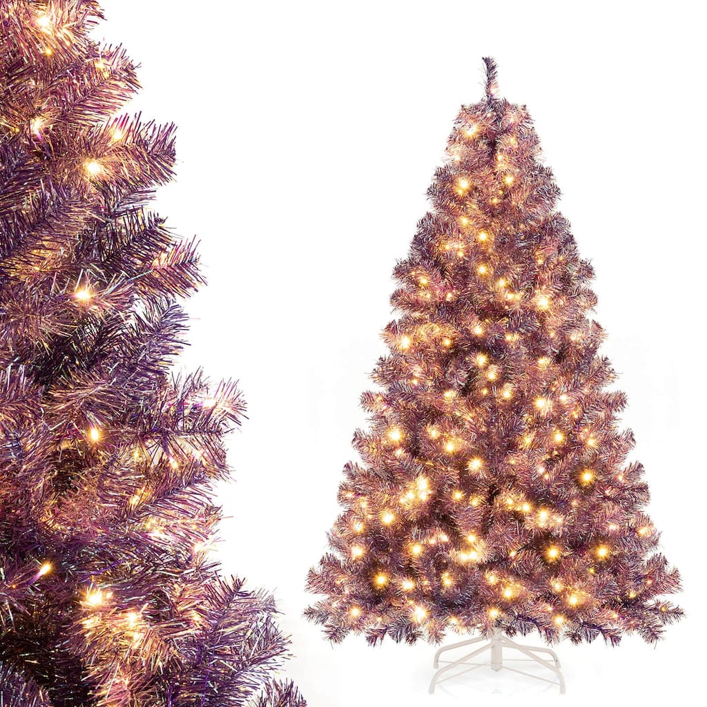 Costway 6.5 FT/7.5 FT Artificial Xmas Tree with 250/550 White LED - See Details