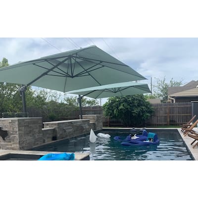 PURPLE LEAF 12 ft Double Top Stylish Cantilever Patio Umbrella with Base