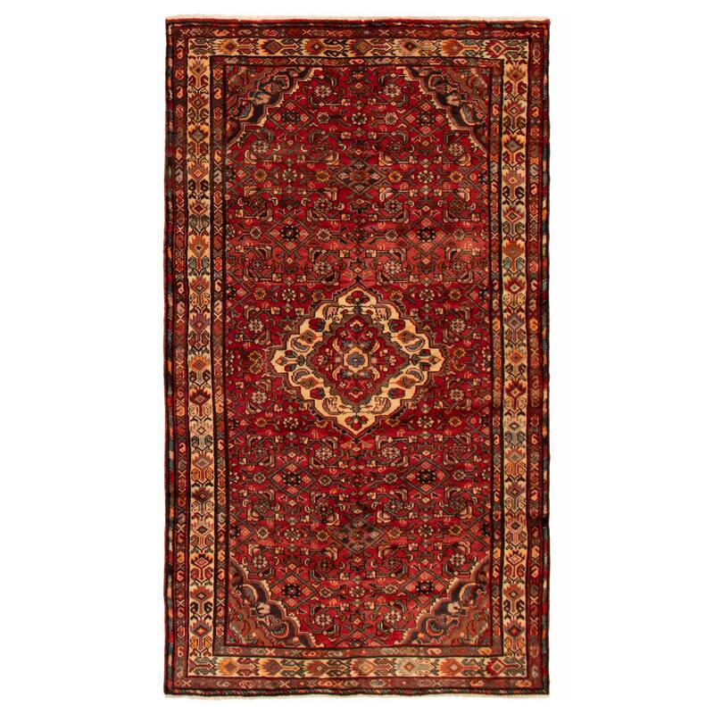 ECARPETGALLERY Hand-knotted Andelz Red Wool Rug - 4'7 x 8'2 - Red - 4'7 x 8'2