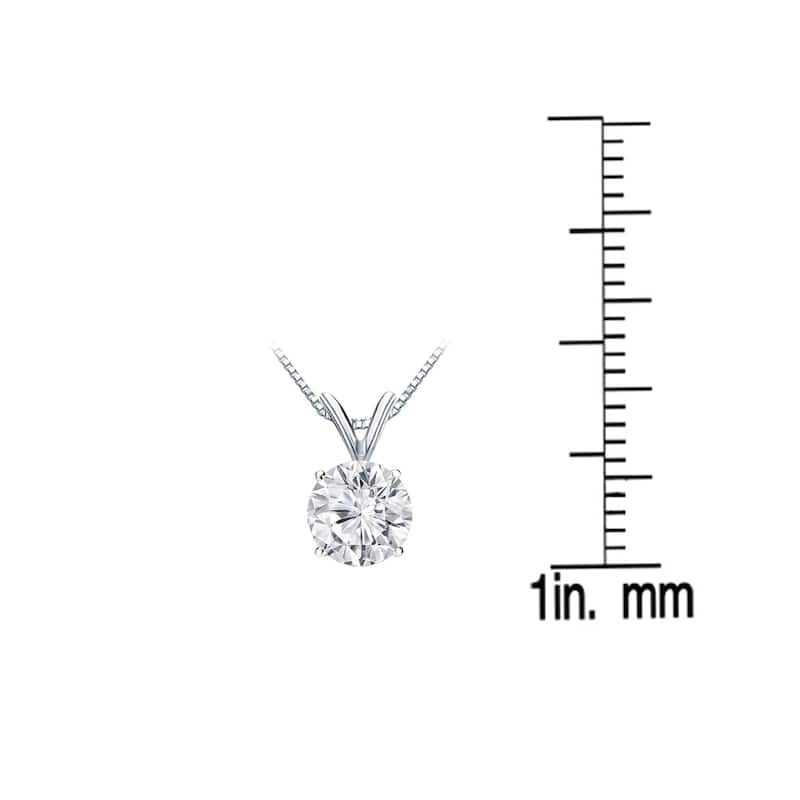 Auriya 14k Gold 3/4ctw Round Solitaire Diamond Necklace (J-K, I1-I2)