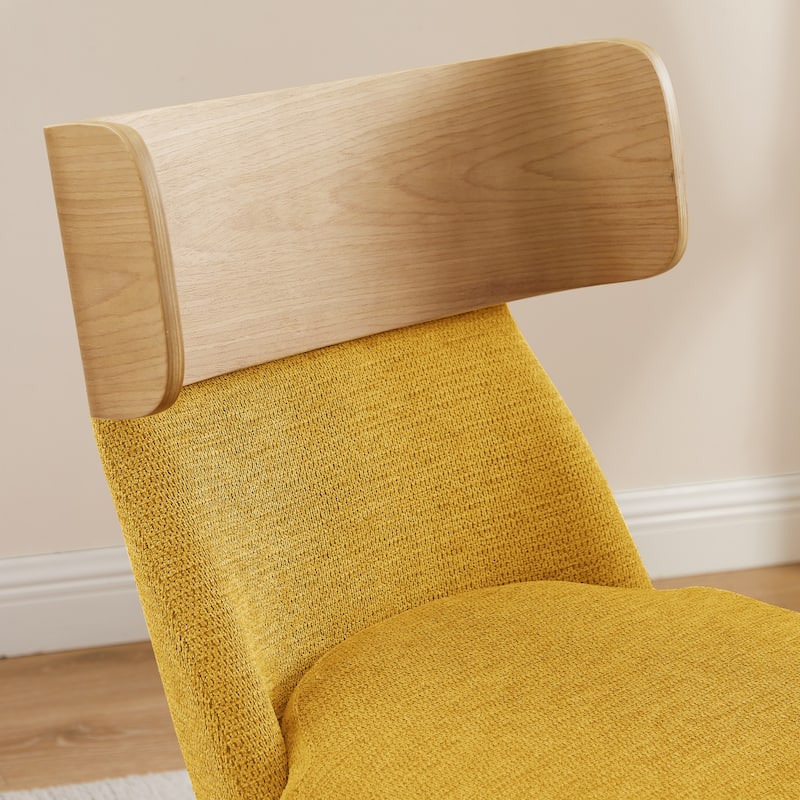 Art Leon Wood and Fabric Swivel Desk Chair