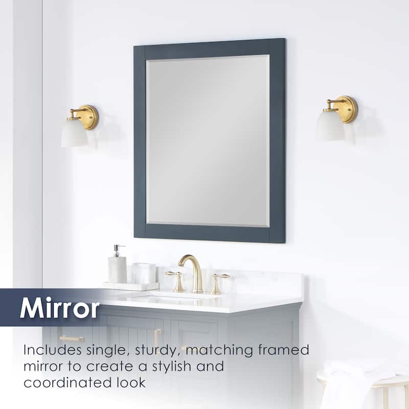 Altair Isla 42" Bathroom Vanity in Classic Blue with Countertop,with 34 "Mirror - 42 in.