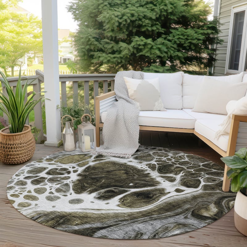 Machine Washable Indoor/ Outdoor Chantille Abstract Contemporary Rug