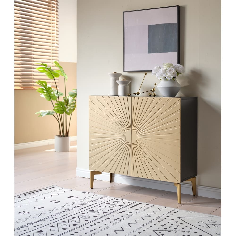 Arvo Wood Console Table with Metal Legs and Hidden Storage - 32"L x 12"W 30"H