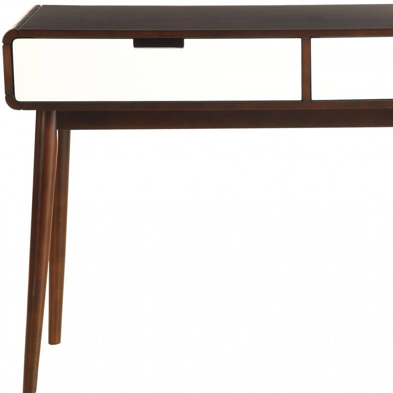 47" Rectangular Wood Console Table with Storage Modern Walnut Hall Table with Two Drawers - 47"L x 15.75"W x 30"H