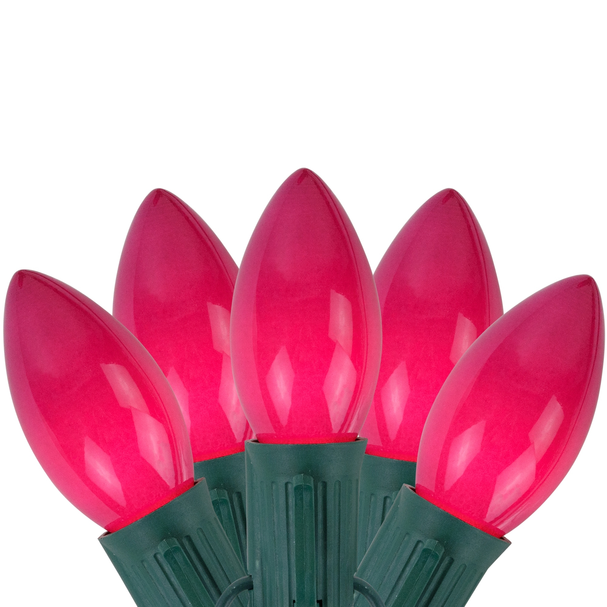 25-Count Opaque Fuchsia Pink C9 Christmas Light Set 24ft Green Wire - 24'