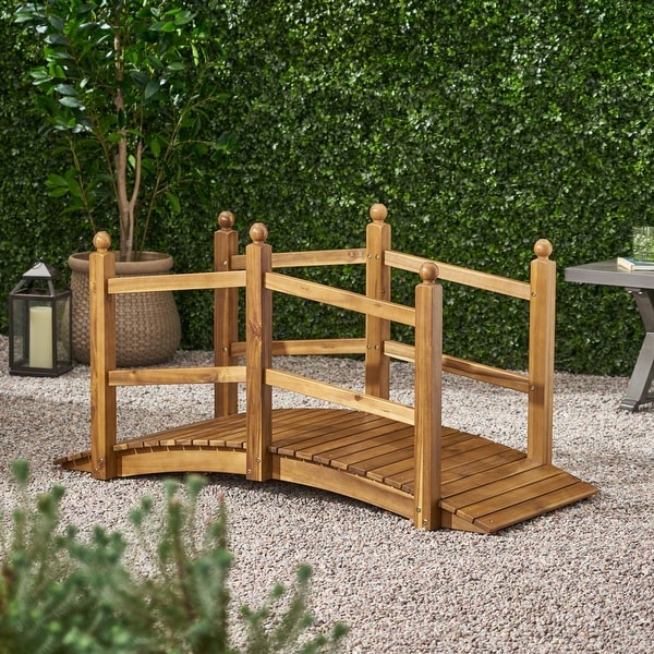 Paulding Outdoor Acacia Wood Outdoor Bridge by Christopher Knight Home ...