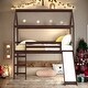 preview thumbnail 1 of 11, Twin Loft Bed with Slide, House Bed with Slide,Gray Imagination House Kids Bed Gray