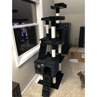 Shop Go Pet Club 72 Inch High Black Cat Tree Overstock 7318319