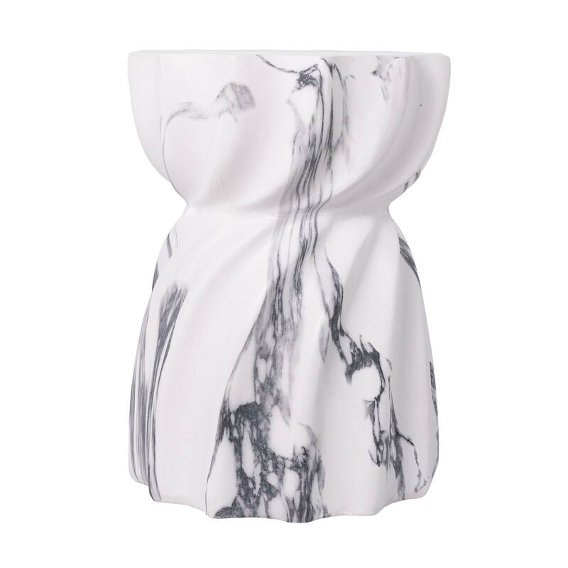 Christopher Knight Home Lysandros 19.29"H Modern Outdoor Concrete Side Table with Sculptural Fluted Design