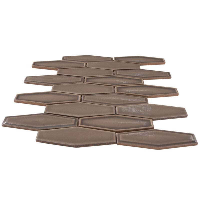 Honeycomb 1.5" x 4.9" Glossy Porcelain Mosaic Tile