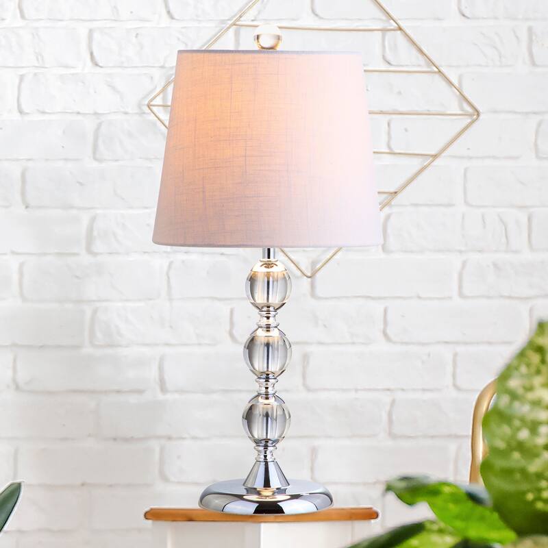 Layla 20" Crystal Mini LED Table Lamp, Clear/ Chrome by JONATHAN Y