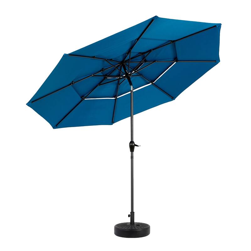 Topcraft 10ft Aluminum 3 Tier Tiltable Market Umbrella