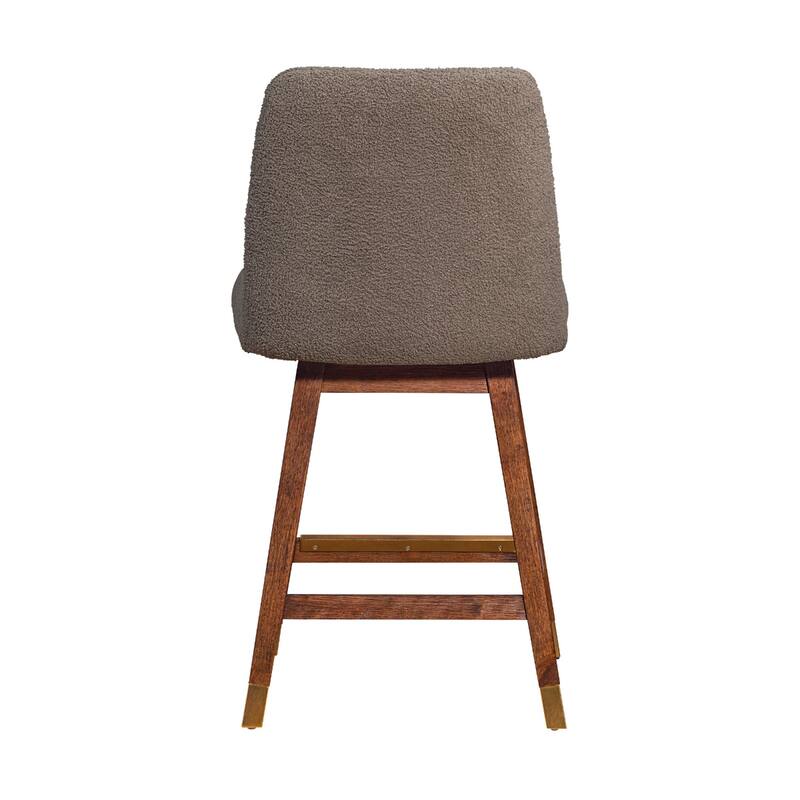 Full Back Swivel Counter Height Bar Stool with Armrest and Foam Cushion Seat Wood Frame for Kitchen