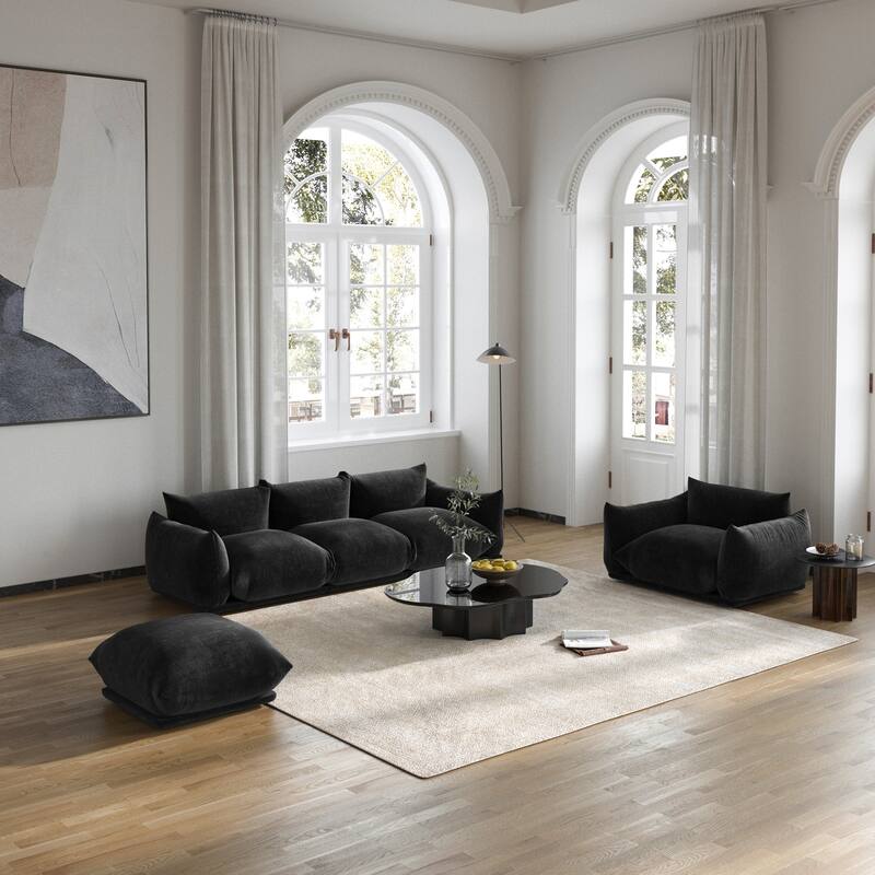 U-Shaped Sectional Sofa, Minimalist Chenille Modular Sofas Couches For Living Room - (3+1+5) seats