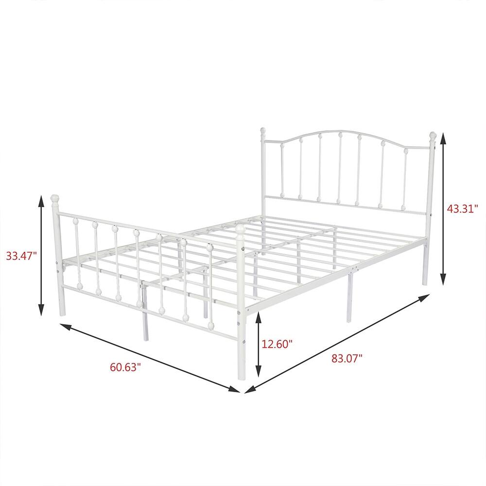 Queen Size Bed Frame Platform with Headboard Footboard, White Bed Bath & Beyond 36813141