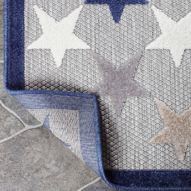 Superior Whimsical Stars Modern Indoor Outdoor Area Rug