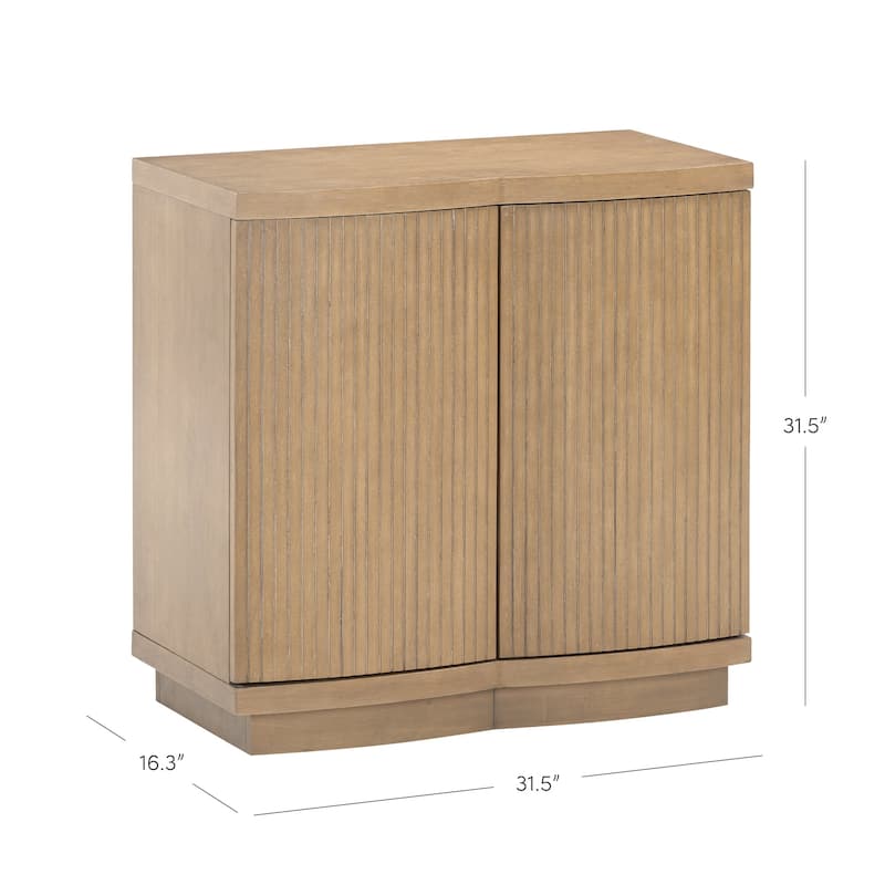 Tambellini Mid Century Modern Accent Cabinet with Doors or Media Storage Cabinet for Living Room with Solid Wood Base