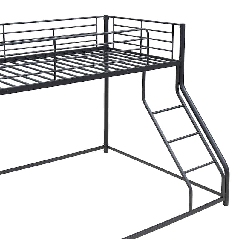MERAX Metal Floor Bunk Bed, Black