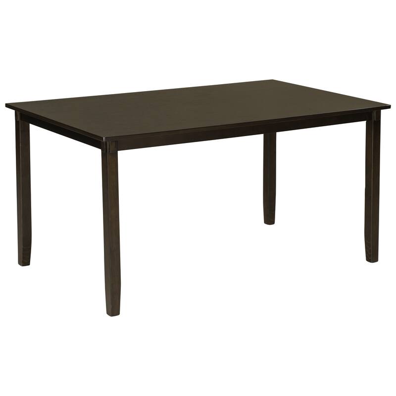 Espresso 6-Piece Wooden Dining Table Set with Rectangular Table & 4 Chairs